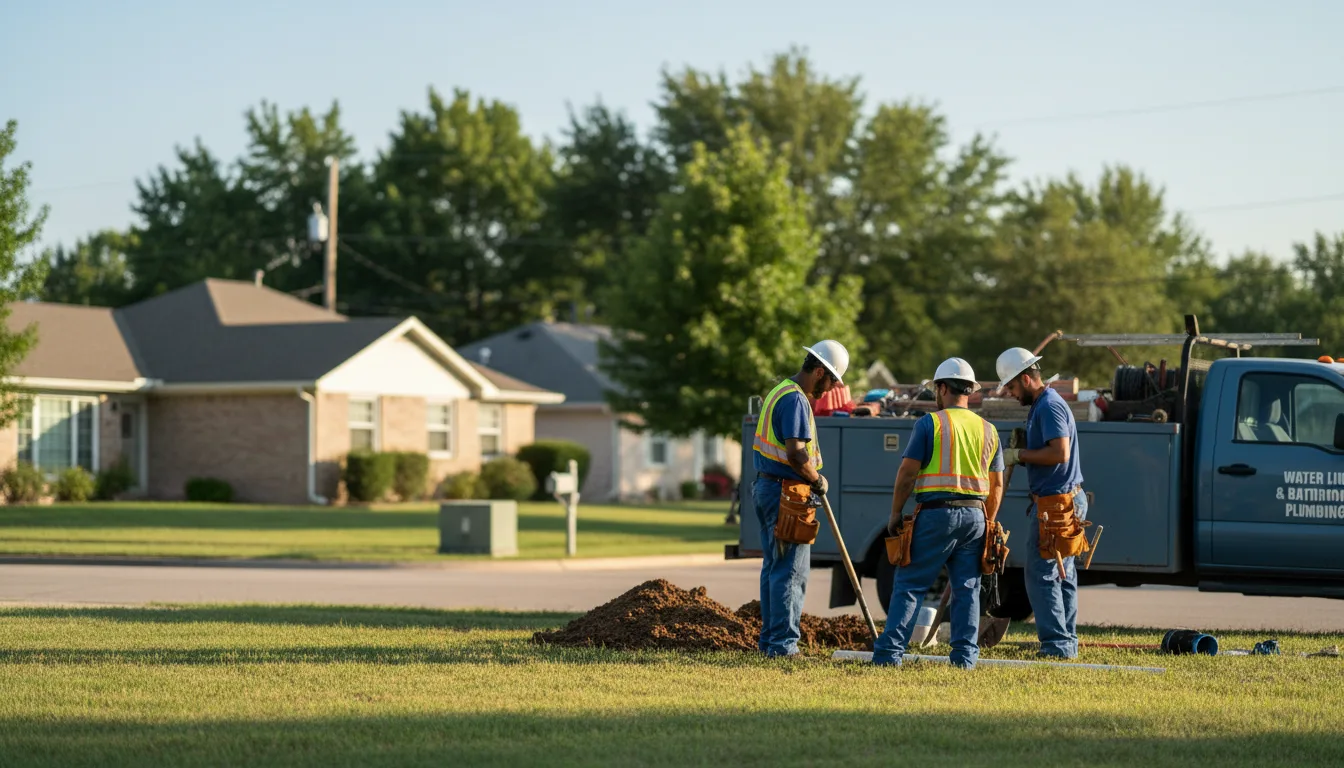 Residential water line and bathroom plumbing service in Leola, AR